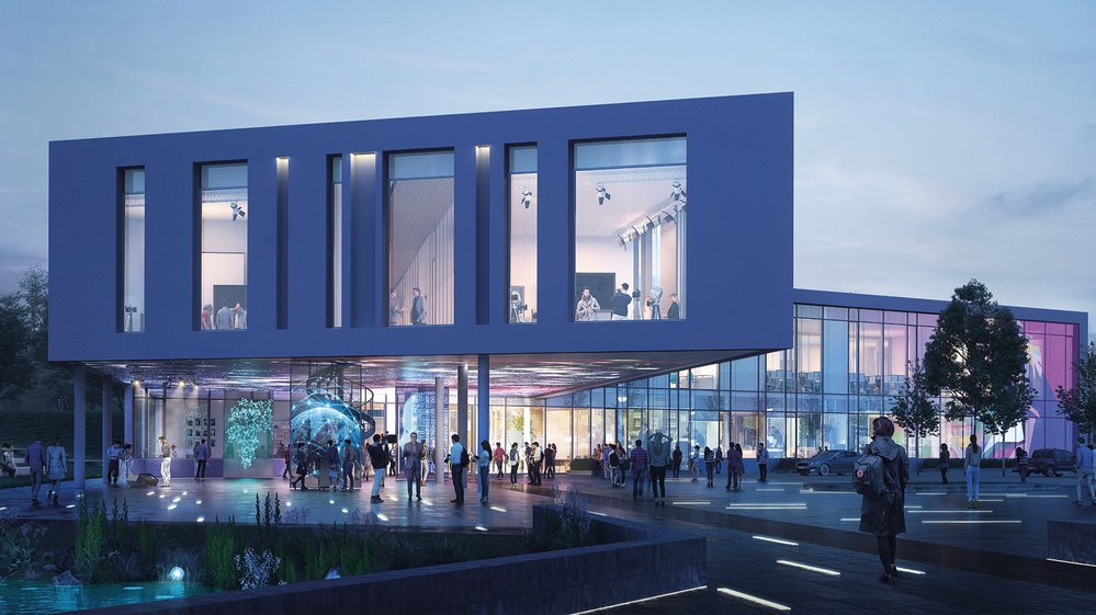 Nytt mediebygg til Høgskulen i Volda (illustrasjon: Statsbygg).